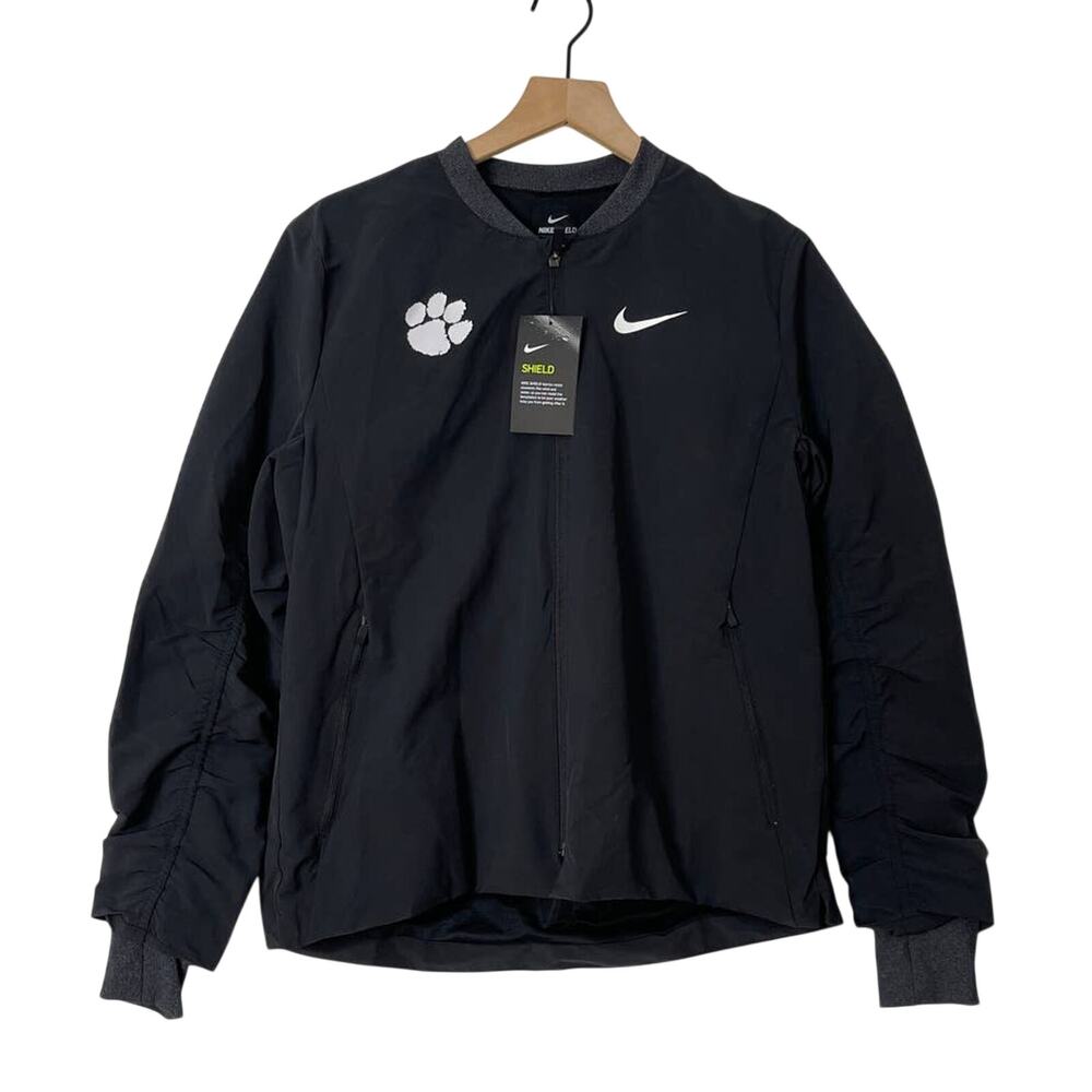 NEW Nike NCAA Clemson Tigers Black Bomber Jacket Women's Size Medium Pawprint